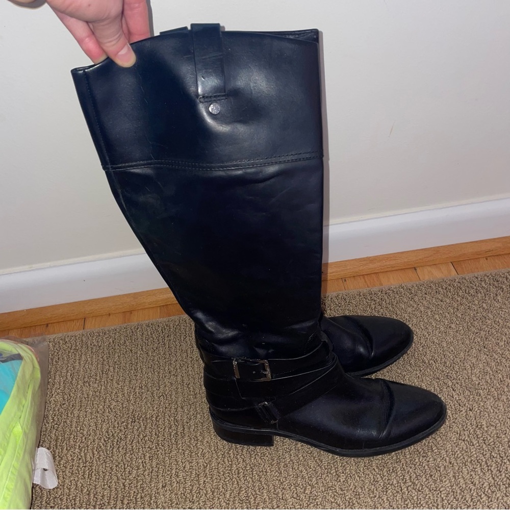 Women’s Vince Camuto leather knee high boots in black
